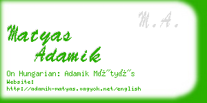 matyas adamik business card